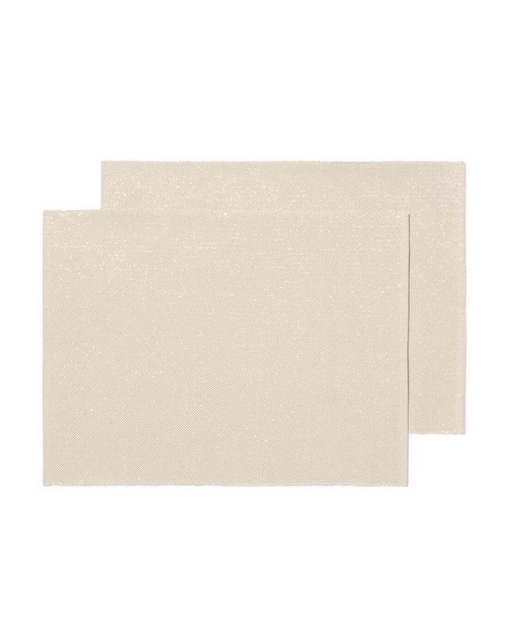 HEMA Placemats 35x45cm glitter ecru - 2 stuks, Huis en Inrichting, Keuken | Keukenbenodigdheden, Nieuw, Verzenden