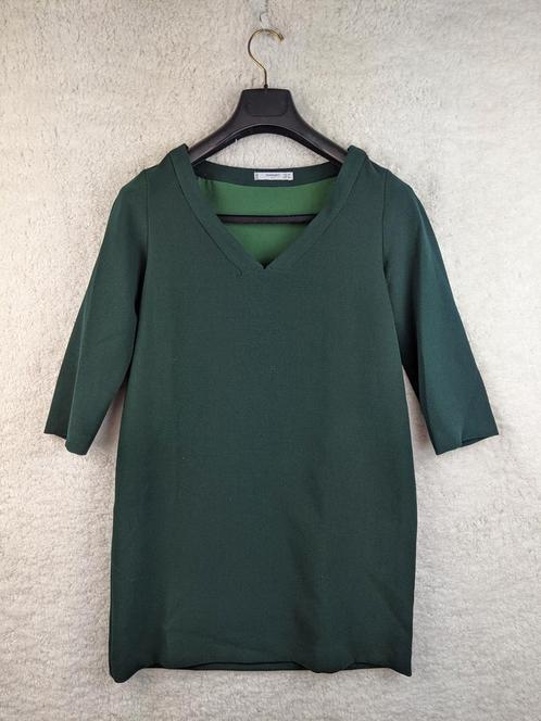 Mango dark green V-neck dress, Kleding | Dames, Jurken, Nieuw, Verzenden