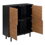 Commode Gnosjö 93x80x30 cm zwart en houtkleurig, Huis en Inrichting, Verzenden, Nieuw