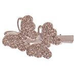 Haarclip met 2 zilverkleurige vlindertjes met strass - 5cm N, Ophalen of Verzenden, Nieuw
