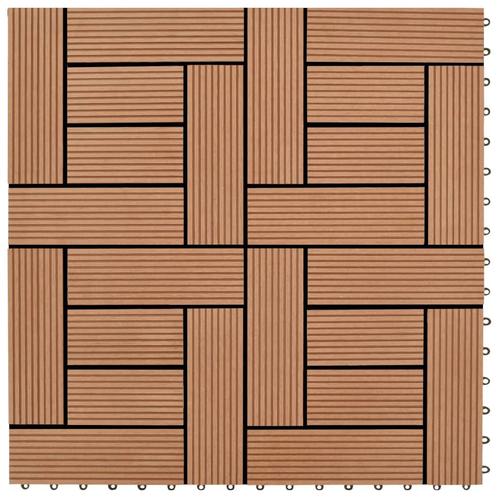 vidaXL Terrastegels 11 stuks 30 x 30 cm WPC 1 m2 bruin, Doe-het-zelf en Verbouw, Vloerdelen en Plavuizen, Nieuw, Verzenden