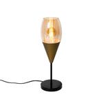 Moderne tafellamp goud met amber glas - Drop, Nieuw, Glas, Modern, Minder dan 50 cm