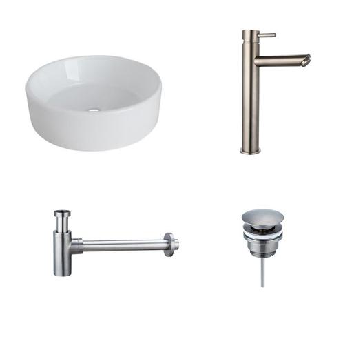 Sani Royal Keramische Waskomset Viola Gun Metal, Doe-het-zelf en Verbouw, Sanitair