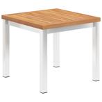 vidaXL Tuinbijzettafel 45x45x38 cm massief teakhout en, Verzenden, Nieuw, Hout