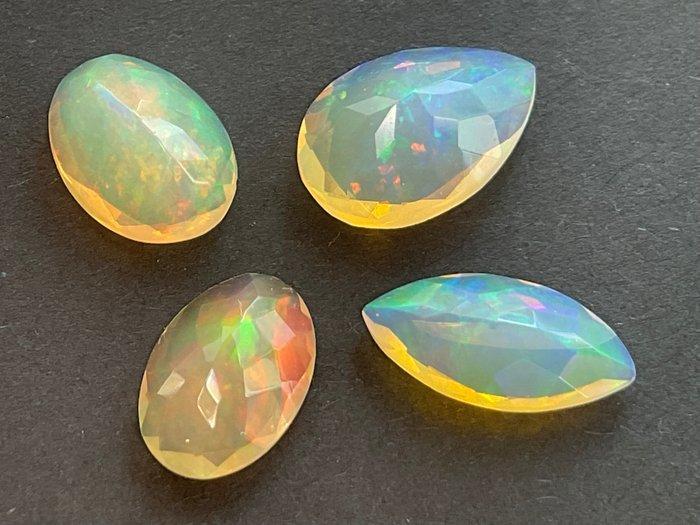 4 pcs Geel, Oranje Opaal - 4.64 ct - Antwerp Laboratory for, Sieraden, Tassen en Uiterlijk, Edelstenen