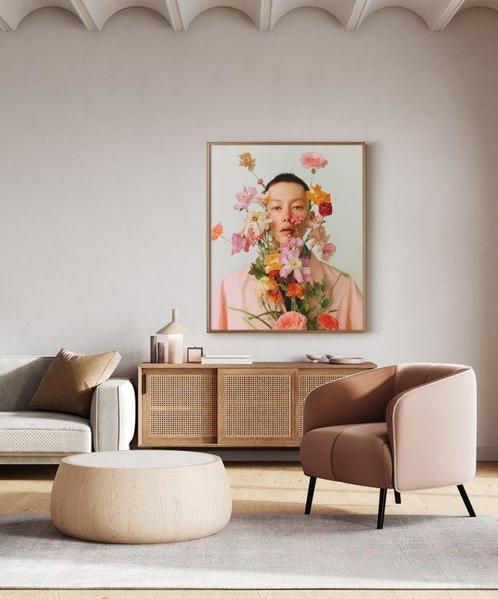 Erminando Aliaj - Boy with flowers, Antiek en Kunst, Kunst | Schilderijen | Modern