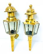 Wandkandelaar - Glas, Messing - Applicaties Lanterne Fiacre, Antiek en Kunst, Curiosa en Brocante