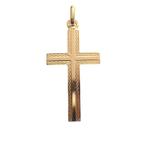 Gouden hanger van het kruis (kruis met gravures), Overige merken, Goud, Gebruikt, Ophalen of Verzenden