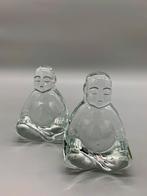 Vintage Buddah boekensteunen glas 70s, Antiek en Kunst, Ophalen of Verzenden