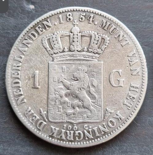 Nederland. Willem III. 1 Gulden 1854 (Zonder Minimumprijs), Postzegels en Munten, Munten | Nederland