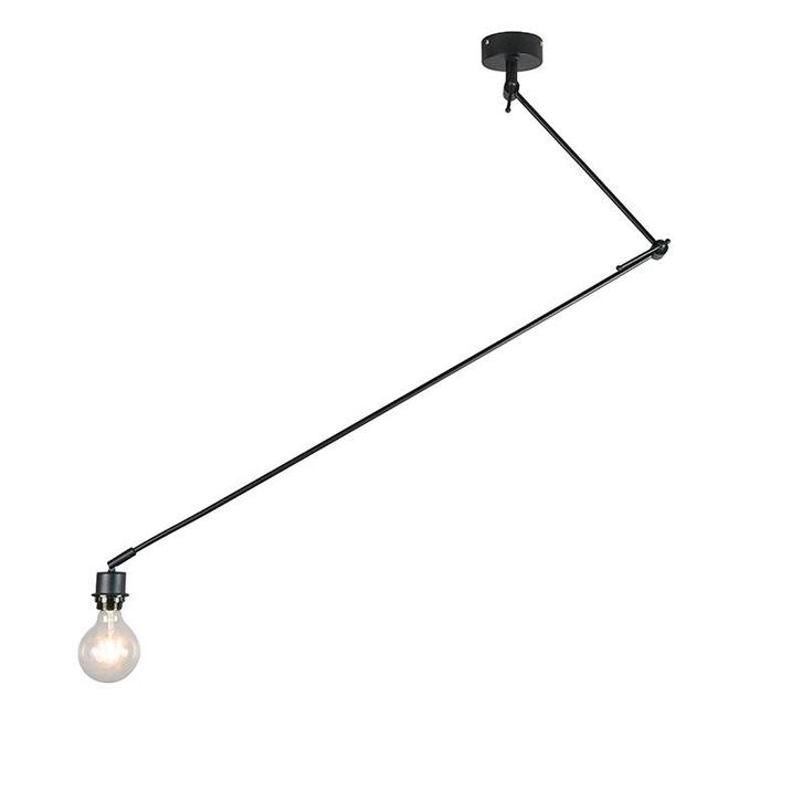 Moderne hanglamp zwart zonder kap - Blitz, Huis en Inrichting, Lampen | Hanglampen, Nieuw, Overige materialen, 75 cm of meer