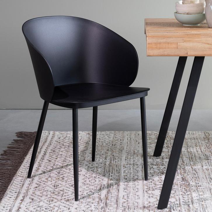 *WOONWINKEL* Kunststof Kuipstoel Zwart Polypropyleen, Huis en Inrichting, Stoelen, Zwart, Nieuw, Kunststof, Verzenden