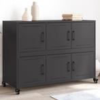 vidaXL Dressoir 100,5x39x72 cm staal zwart, Huis en Inrichting, Kasten | Dressoirs, 100 tot 150 cm, Verzenden, Nieuw, Metaal