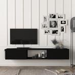 [en.casa] Tv-meubel Paltamo zwevend 180x31x29,5 cm zwart, Huis en Inrichting, Kasten | Ladekasten, Nieuw, Verzenden
