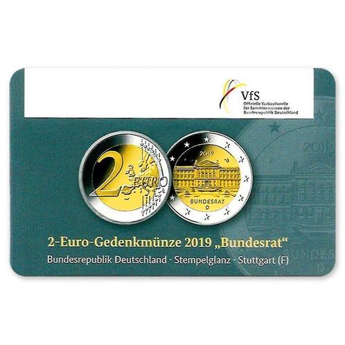 Duitsland 2 Euro Bundesrat 2019 Coincard F, Postzegels en Munten, Munten | Europa | Euromunten, Verzenden