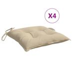 vidaXL Palletkussens 4 st 50x50x7 cm oxford stof beige, Huis en Inrichting, Verzenden, Nieuw, Beige