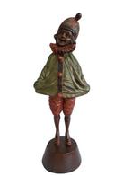 Beeld, Lachende Pierrot, 5,9 kg. - 59 cm - verguld metaal