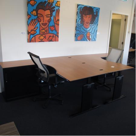 (MDK-103524) Lensvelt Compass cockpitbureau 160 x 90 cm v..., Huis en Inrichting, Bureaus, Bureau, Gebruikt, In hoogte verstelbaar