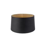 Katoenen lampenkap zwart 40/45/25 met gouden binnenkant, Verzenden, Zwart, Rond, Nieuw