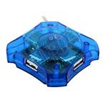 4Poort USB 2.0 Hub Blauw, Computers en Software, USB Sticks, Ophalen of Verzenden, Nieuw