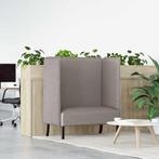 vidaXL Hoge Rug Bank Taupe 109 x 56 x 121 cm Stof, Huis en Inrichting, Verzenden, Nieuw, Stof, Minder dan 150 cm