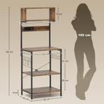 TRUUSK Keukenrek met 5 S-haken en 5 planken - Staal - Rustie, Huis en Inrichting, Verzenden