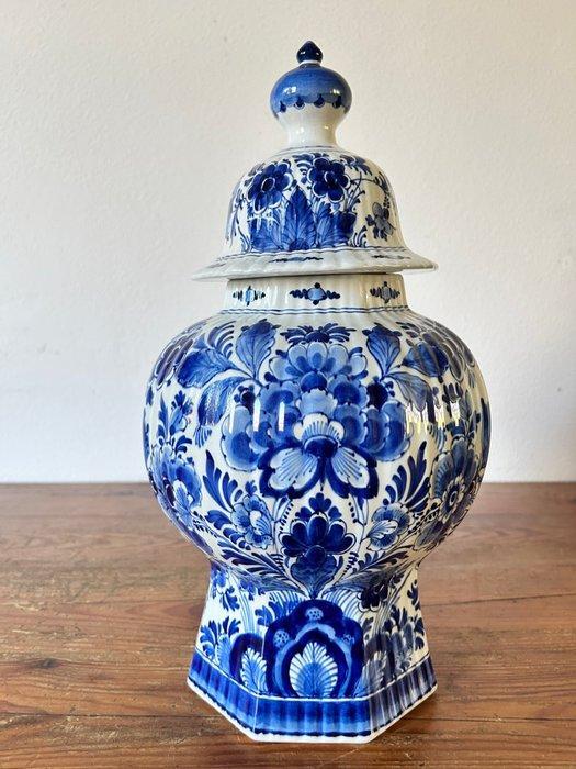 De Porceleyne Fles, Delft - Vaas - Aardewerk - Dekselvaas /, Antiek en Kunst, Antiek | Glas en Kristal