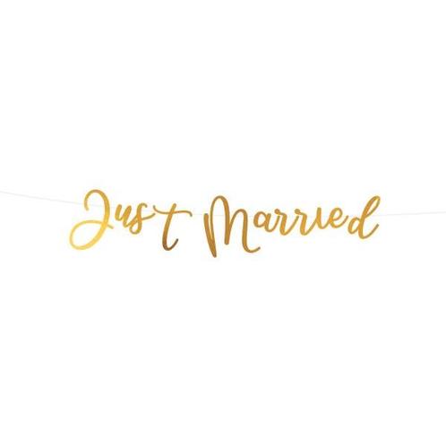 Letterslinger Just Married 91,5cm, Hobby en Vrije tijd, Feestartikelen, Nieuw, Verzenden
