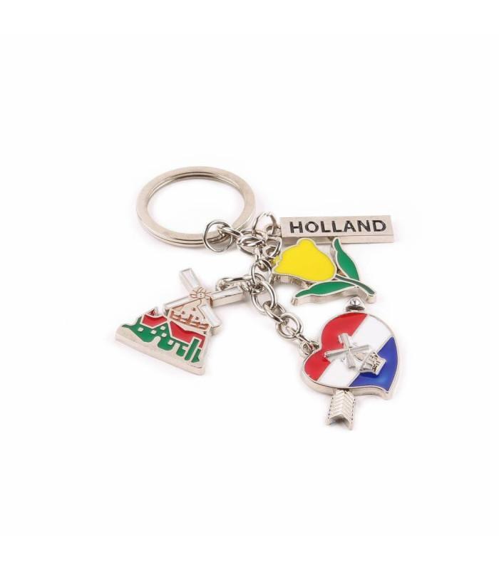 Sleutelhanger met Bedels Hartje Molen Tulp Zilverkleurig, Kleding | Heren, Schoenen, Nieuw, Ophalen of Verzenden