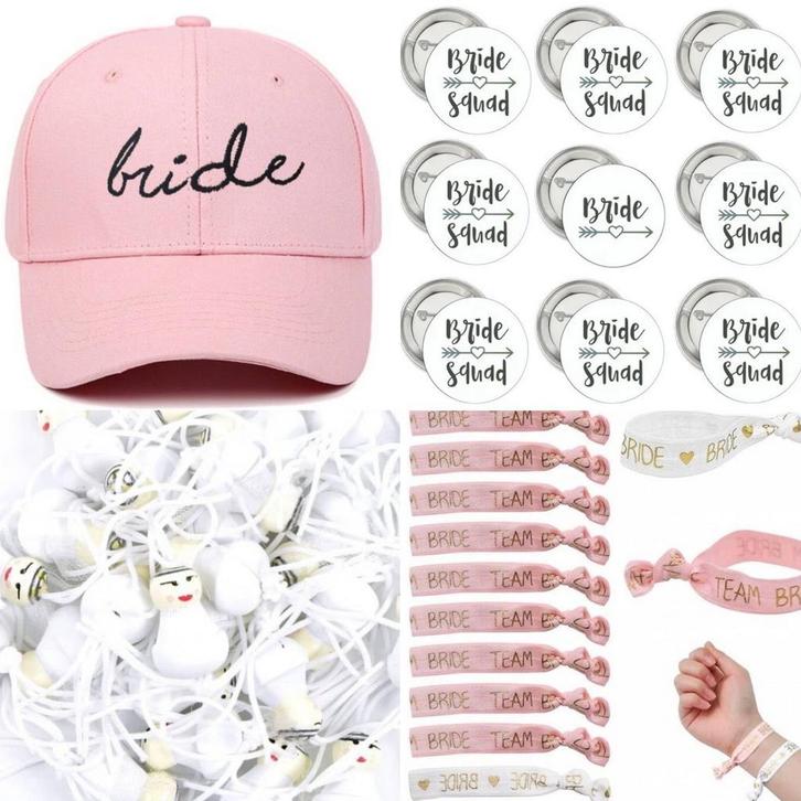 Vrijgezellenfeest set 28-delig, Kleding | Dames, Trouwkleding en Trouwaccessoires, Roze, Nieuw, Accessoires, Verzenden