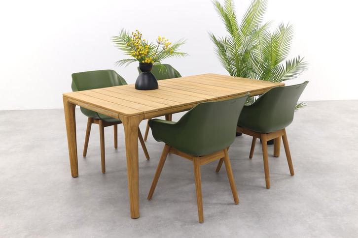Hartman Sophie Green/Teak / Liam tuinset - 180x100 cm., Tuin en Terras, Tuinsets en Loungesets, Tuinset, Nieuw, Hout, Verzenden