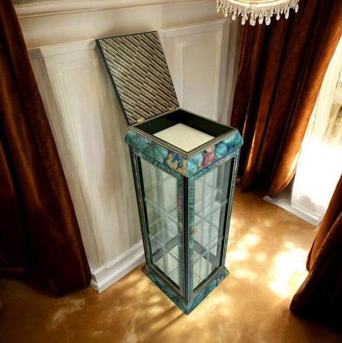 Vitrinekast - Venetiaanse Art Deco - Bladgoud - Glas, Goud,, Antiek en Kunst, Kunst | Designobjecten