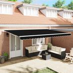 vidaXL Handmatige Uittrekbare Zonwering Zwart 500x300 cm, Tuin en Terras, Zonneschermen, Verzenden, Nieuw