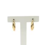 Tricolor gouden oorringen | Ø 14,3 mm (witgoud) (witgoud), Sieraden, Tassen en Uiterlijk, Oorbellen, Ophalen of Verzenden, Gebruikt