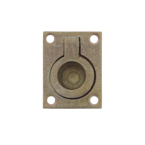 Luikring rechthoekig 65 x 49mm messing getrommeld, Doe-het-zelf en Verbouw, Hang- en Sluitwerk, Overige typen, Nieuw, Koper of Messing