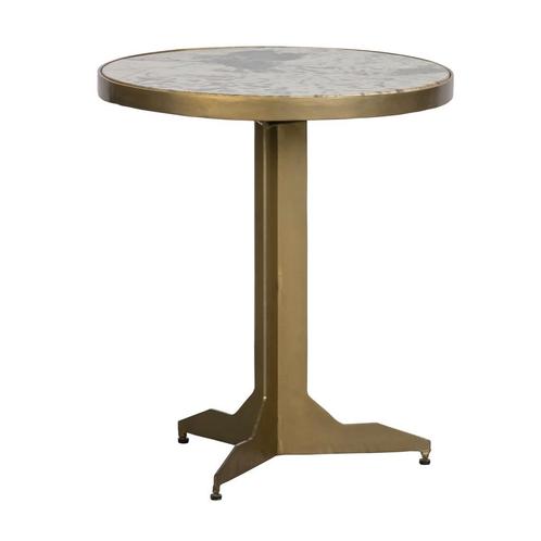 *WOONWINKEL* BePureHome Cute Ronde Bijzettafel Goud En Marme, Huis en Inrichting, Tafels | Bijzettafels, Nieuw, Verzenden