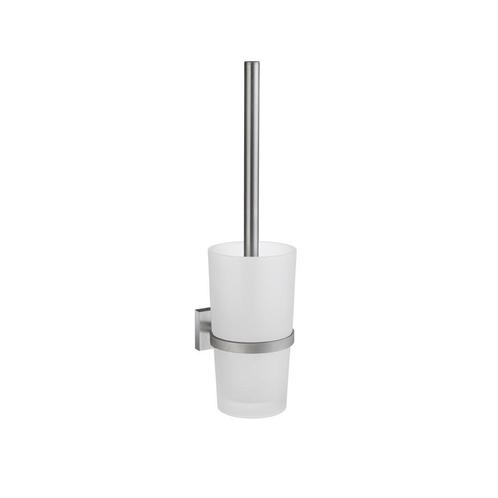 Toiletborstel met Wandhouder Smedbo House Melkglas Mat, Doe-het-zelf en Verbouw, Sanitair, Bad, Nieuw, Chroom, Ophalen of Verzenden