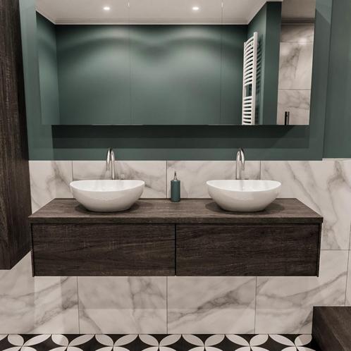 Badkamermeubel BWS Madrid Dark Brown 150 cm met Topblad en, Doe-het-zelf en Verbouw, Sanitair, Bad, Nieuw, Ophalen of Verzenden