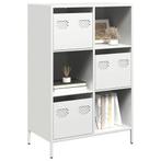 vidaXL buffetkast 68x39x103,5 cm staal wit, Huis en Inrichting, Kasten | Buffetkasten, Verzenden, Nieuw, Metaal