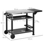 TRUUSK Grillwagen Grilltafel Met Inklapbare Bijzettafel 3 La, Tuin en Terras, Verzenden, Nieuw, TRUUSK