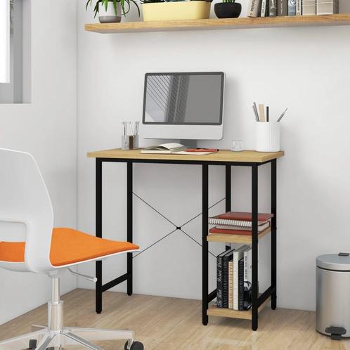 vidaXL Computerbureau 80x40x72 cm MDF metaal zwart, Huis en Inrichting, Bureaus, Nieuw, Verzenden