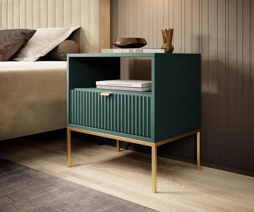 Meubella nachtkastje Navil groen goud, Huis en Inrichting, Slaapkamer | Nachtkastjes, Nieuw, Verzenden