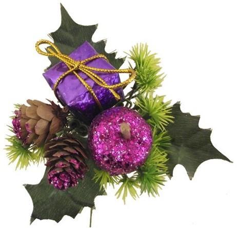 Kerstbijsteker paars appel cadeautje en dennenappeltjes per, Huis en Inrichting, Woonaccessoires | Kunstplanten en Kunstbloemen