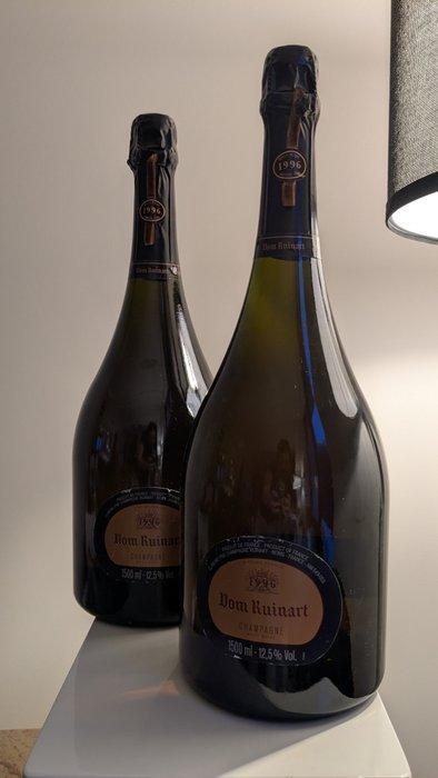1996 Ruinart, Dom Ruinart Rosé - Champagne - 2 Magnums, Verzamelen, Wijnen