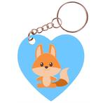 Sleutelhanger hartje 5x5cm - Dieren Getekend  Vos NIEUW, Ophalen of Verzenden, Nieuw