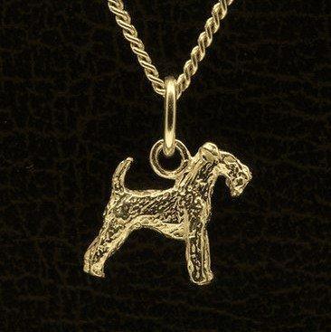 Gouden Welsh Terrier ketting hanger - klein, Sieraden, Tassen en Uiterlijk, Kettinghangers, Verzenden