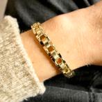 Gouden Bismarck schakel armband | 18,5 cm (schakelarmband), Ophalen of Verzenden, Gebruikt, Overige kleuren, Goud