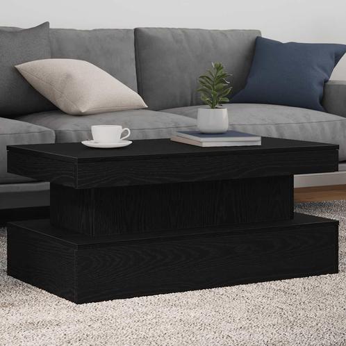 vidaXL Salontafel met LED-verlichting 90x50x40 cm zwart, Huis en Inrichting, Tafels | Salontafels, 50 tot 100 cm, Nieuw, Overige houtsoorten