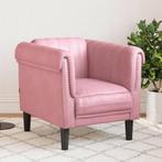 vidaXL Fauteuil fluweel roze, Huis en Inrichting, Banken | Bankstellen, Verzenden, Nieuw, Eenpersoons, Stof