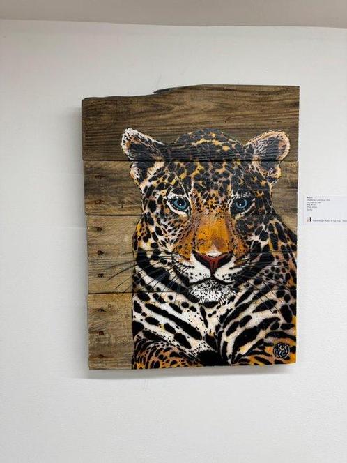 Mosko (XX-XXI) - Léopard aux yeux bleus, Antiek en Kunst, Kunst | Schilderijen | Modern